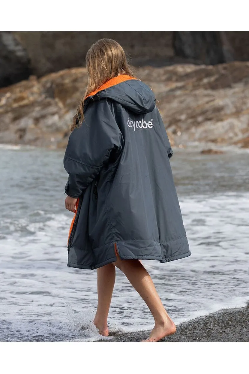 Dryrobe Advance Kids Long Sleeve Dark Grey Orange