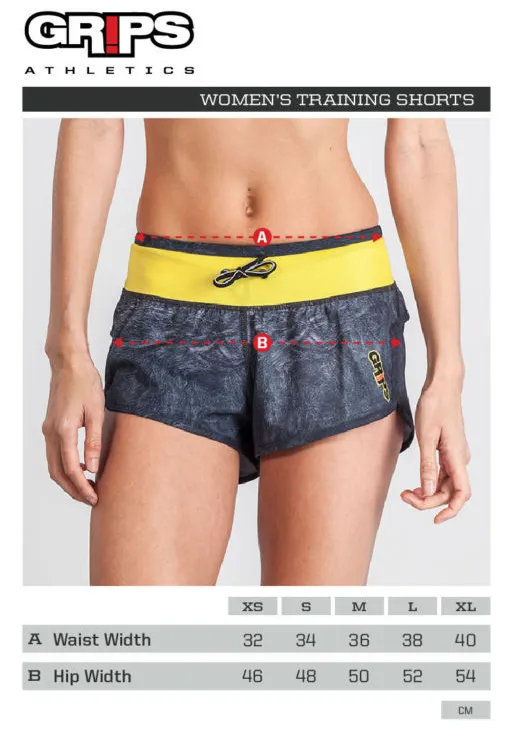 Grips Womens Functional Training Shorts Black Magma