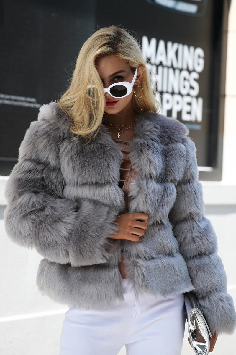 Open Front Fleece Oversize Fuzzy Coat