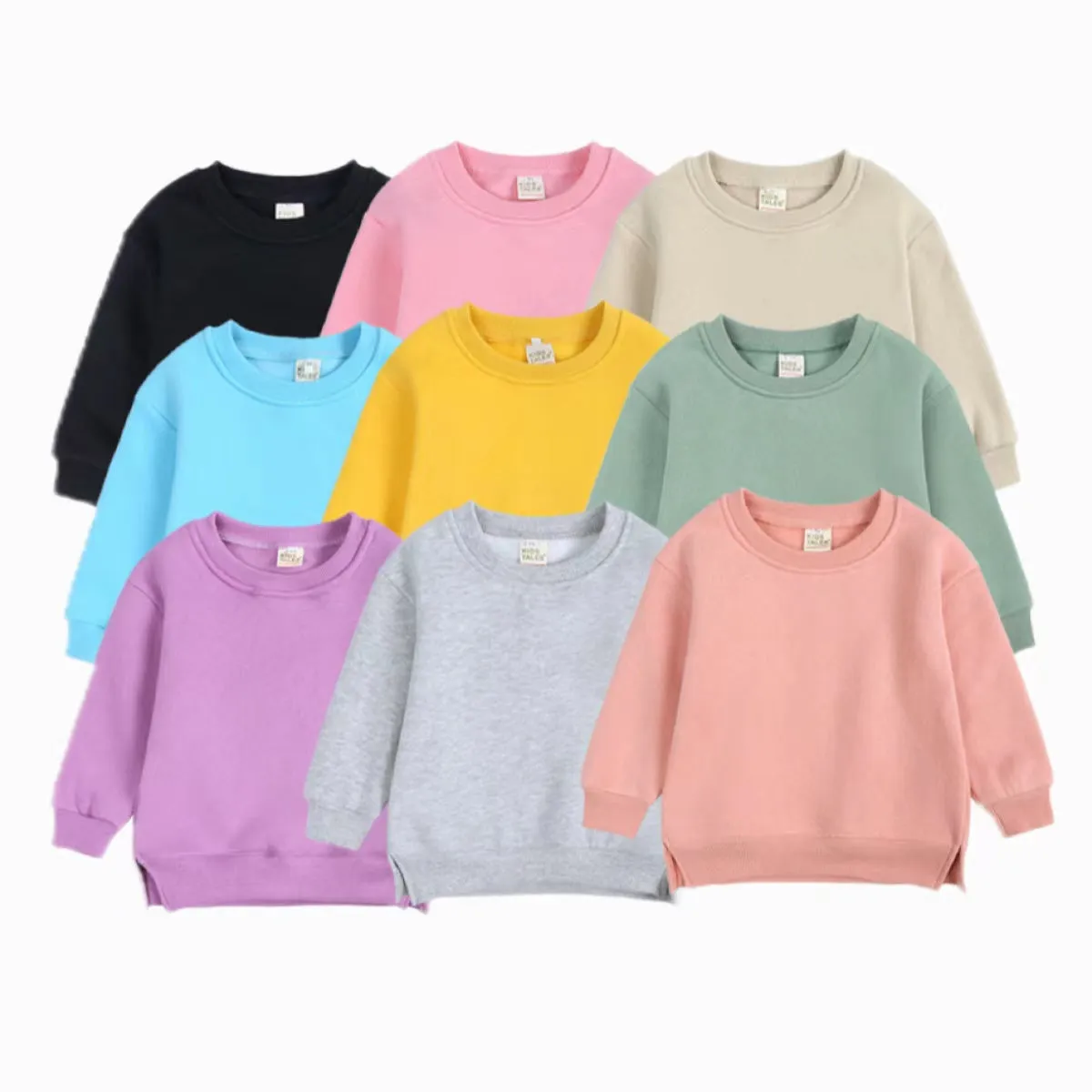 Side Slit Solid Color Fleece Sweatshirt