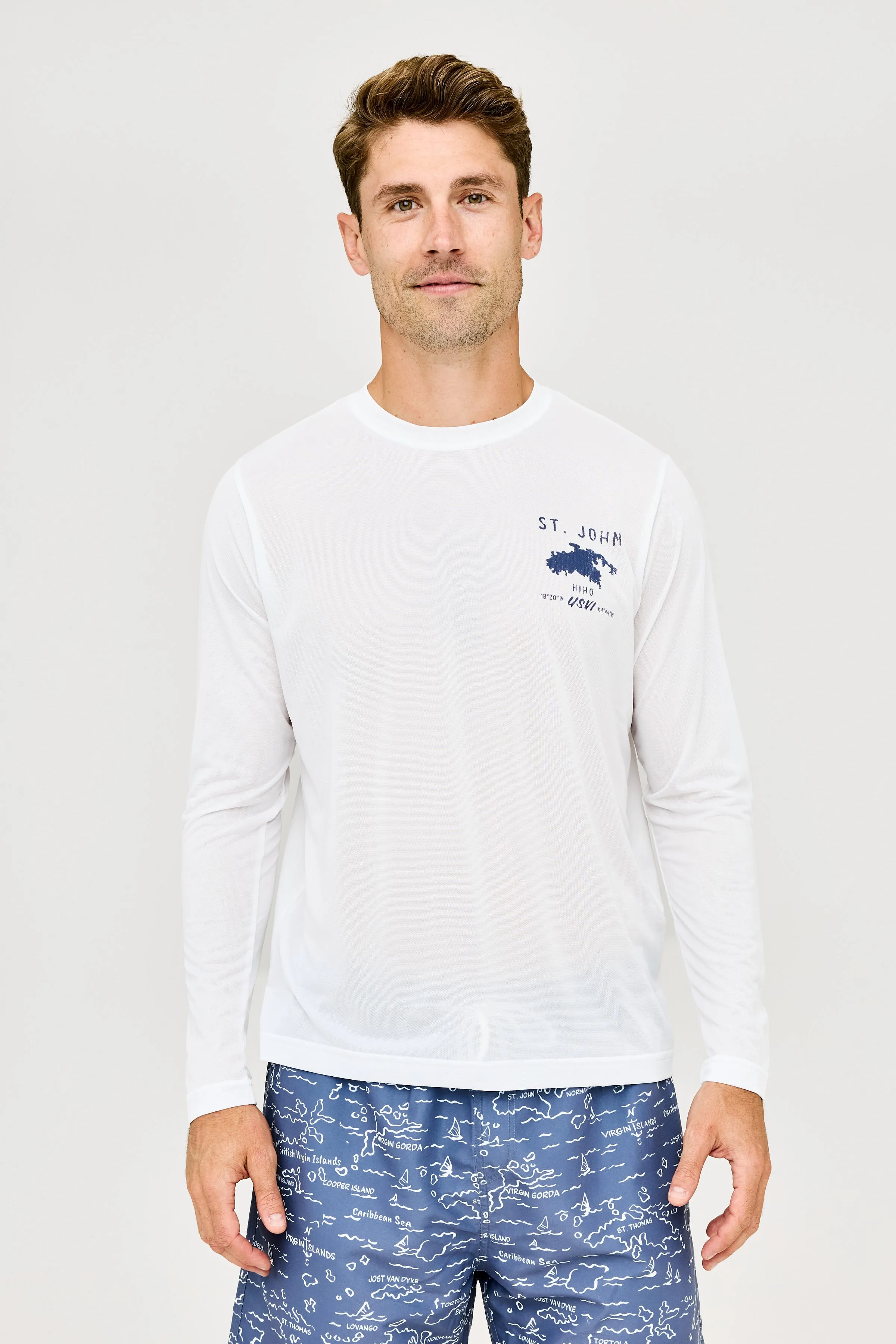 St John Map Patch UPF50 Shirt - White